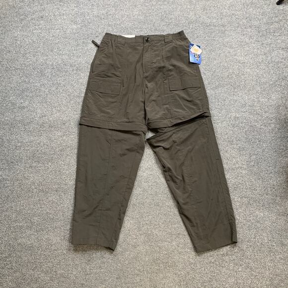 World Wide Sportsman Pants Mens L Large Charcoal Convertible Hiking Fishing - Picture 2 of 15